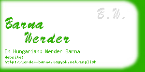 barna werder business card